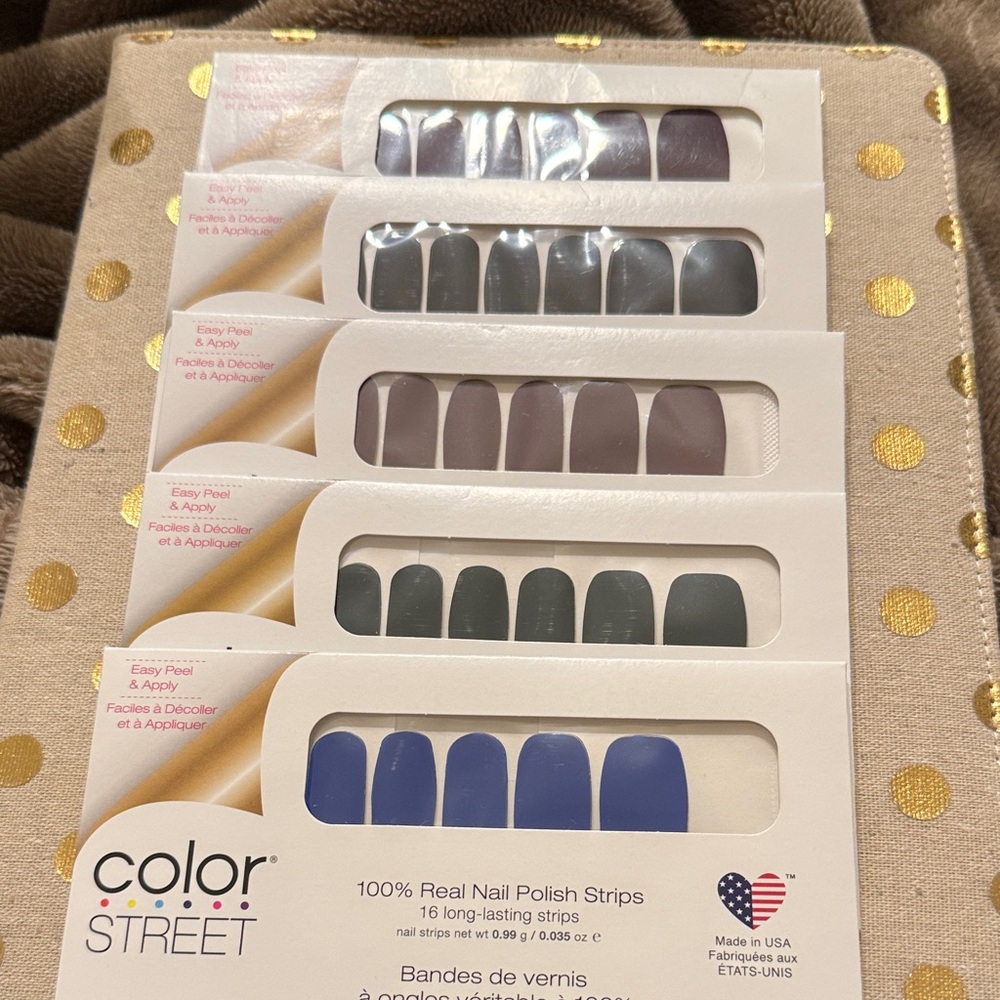 Bundle of 5 Sets: Color Street Classic Cremes Nail Polish Strips